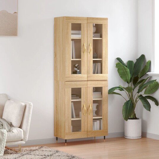 vidaXL Highboard sonoma eik 69,5x34x180 cm konstruert tre 8720845476823