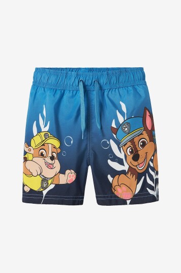 Name It Badebukse nmmMabbe Paw Long Swimshorts Blå