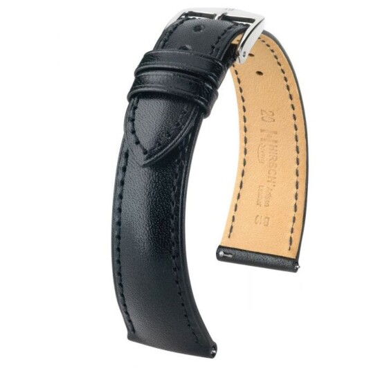 HIRSCH Siena Tuscan Leather Watch Strap Black HIRSCH Siena Tuscan Leather Watch Strap Black
