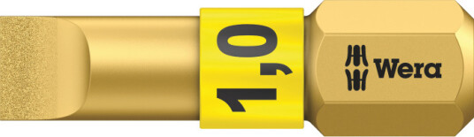 Wera 800/1 BDC 25 mm Spor/Slot Metall Bits Set med 10 Stykker