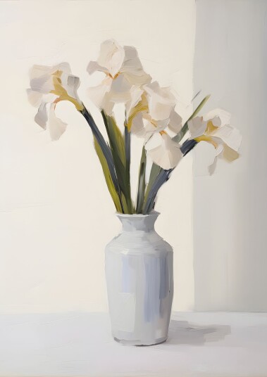 Plakat Iris i hvit vase