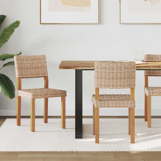Spisestuestol 2 pcs Naturlig 46 x 55 x 84 cm Kubu Rattan