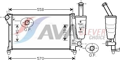 AVA COOLING SYSTEMS FT2291 Radiator motorkjøling AVA COOLING SYSTEMS FT2291 Radiator motorkjøling
