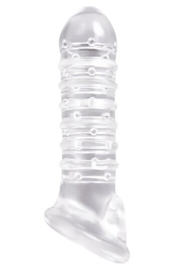 NS Novelties Renegade Ribbed Extension Clear NS Novelties Renegade Ribbed Extension Clear