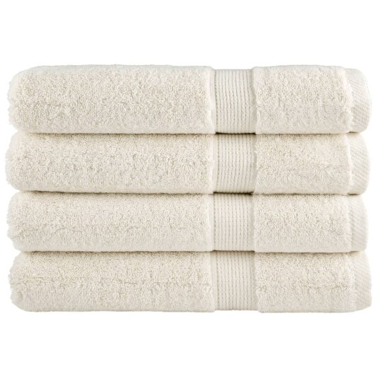 Premium håndklær SOLUND 4 stk kremhvit 100x200cm 600 g/m2 Premium håndklær SOLUND 4 stk kremhvit 100x200cm 600 g/m2