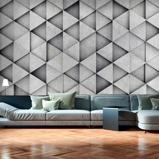 Fototapet Grey Triangles 250x175 - Finnes i flere størrelser