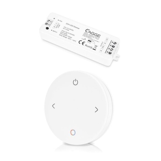 Driver for LED stripe AGGE CCT Colour Controller RF 2,4 GHz Driver + Fjernkontroll 4 button