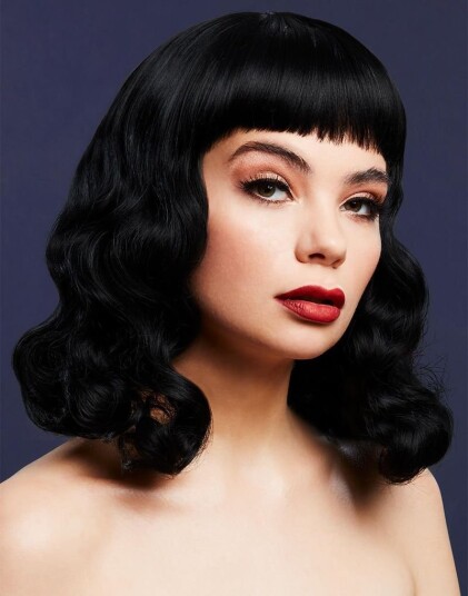 Bettie Deluxe Wig Kan Styles! Svart Skulderlang Parykk