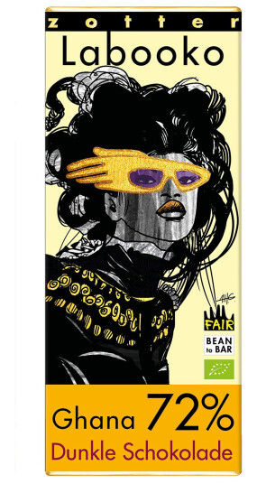 Zotter Labooko Ghana 72% Craft Chocolate Bar