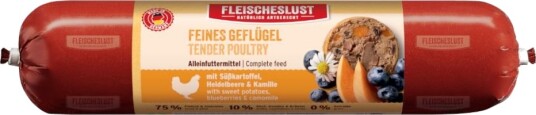 Fleischeslust Våtfôr Classic Fint Fjærkre Med Søtpotet Blåbær Og Kamille 8 X 400 G
