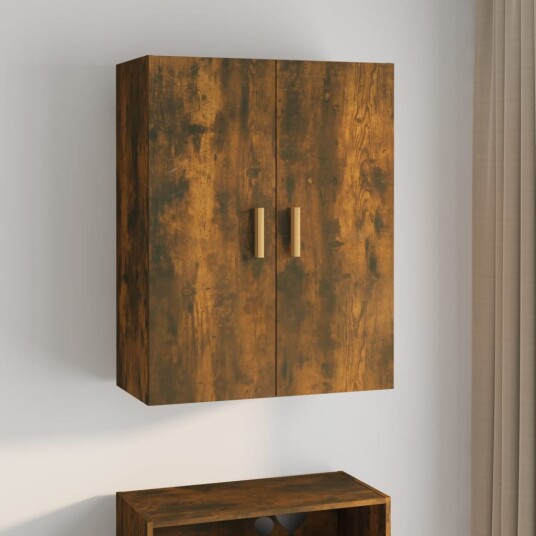 vidaXL Hengende veggskap røkt eik 69,5x34x90 cm