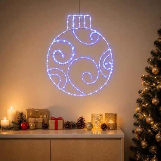 vidaXL LED-julekule LOVIISA 160 LED-lys Blå 55 x 65 cm