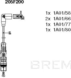 Tennplugg kabelsett BREMI 205F200