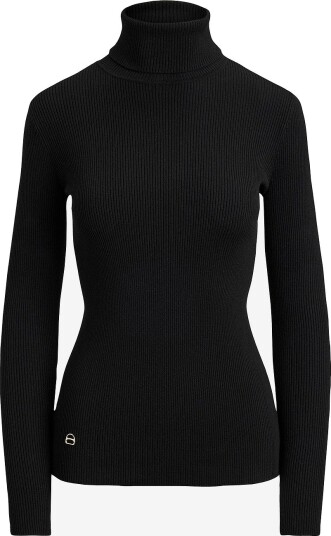 Lauren Ralph Lauren Polohals Stretch Cotton Modl Sweater Pullover Svart