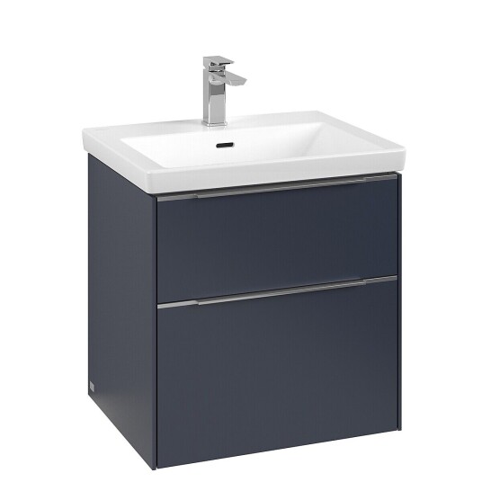 Villeroy & Boch Subway 3.0 Servantskap m/2 skuffer 572x576x478 mm Blå Matt Villeroy & Boch Subway 3.0 Servantskap m/2 skuffer 572x576x478 mm Blå Matt
