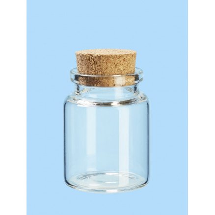 Diverse Liten Glassflaske med Kork 35x45mm 2 stk Diverse Liten Glassflaske med Kork 35x45mm 2 stk