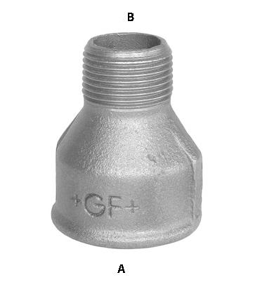 GF Galvanisert Spissmuffe 1/2" x 1/4" Reduksjonsmuffe til Byggematerialer