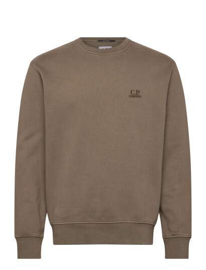C.P. Company Logo Embroidered Crewneck Sweatshirt - Brown - XS