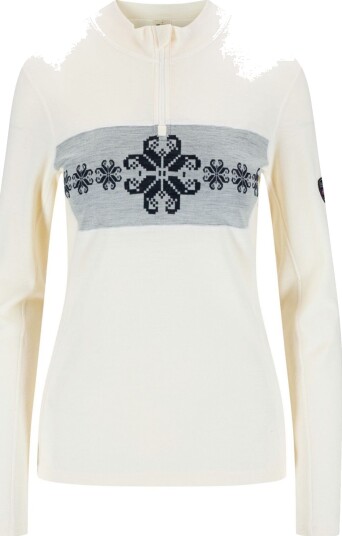 Dale of Norway Falkeberg Baselayer Half zip Ullundertøy Dame Offwhite Navy 36(S)