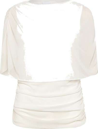 Vila Vilissy S/L Mesh Top   Cream   XS