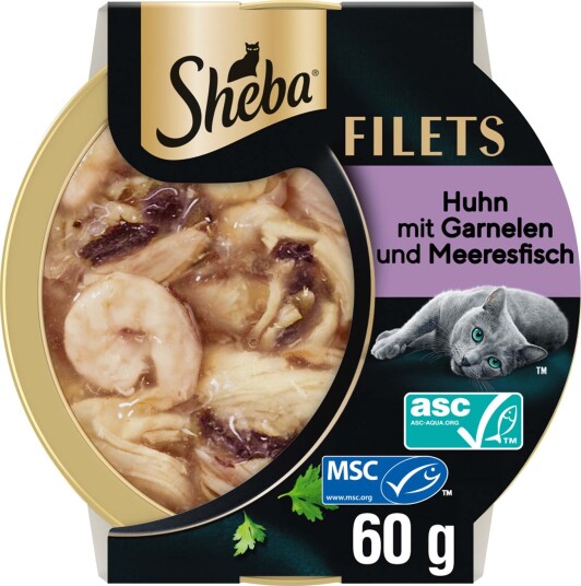 Sheba Våtfôr Filets Med Reker Kylling 32 X 60 G