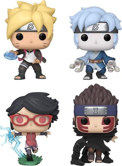 Northix Boruto eksklusiv POP-pakke med 4 samleobjekter