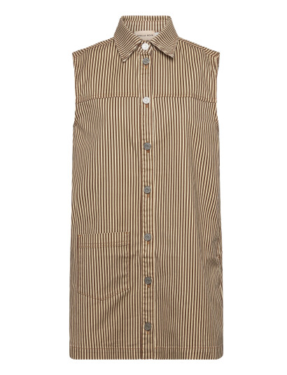Stella Nova Striped Denim Dress   Brown   36