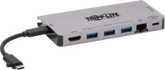Tripp Lite U442-DOCK5D-GY Dokkingstasjon USB-C 4K HDMI Gigabit Ethernet SD-kortleser PD 100 W