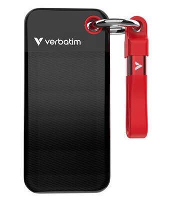 Verbatim Pocket 2TB SSD Ekstern med USB 3.2 Gen 2 - Sort/Rød