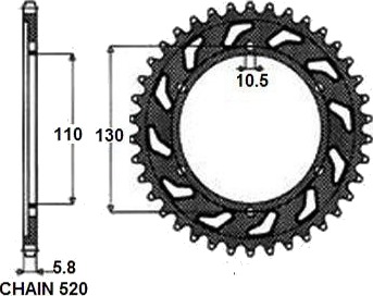 Kjedehjul SUNSTAR 1 3471 42 Kjedehjul SUNSTAR 1 3471 42