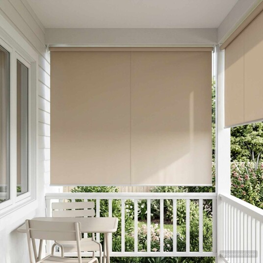 vidaXL Utendørs Rullegardin med UV-beskyttelse Beige Polyester