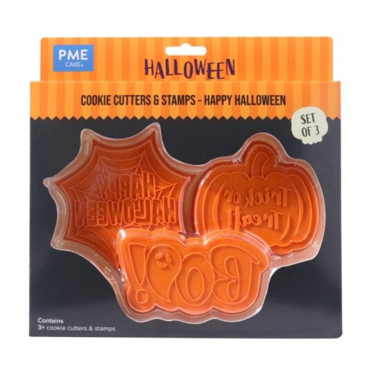 Pme Utstikker M/ Embosser Happy Halloween Sett/6 Pme Utstikker M/ Embosser Happy Halloween Sett/6
