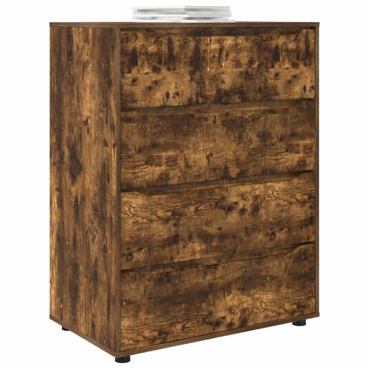  Oppbevaringsskap 2 pcs Røkt eik 80 x 48 x 105 cm Konstruert tre