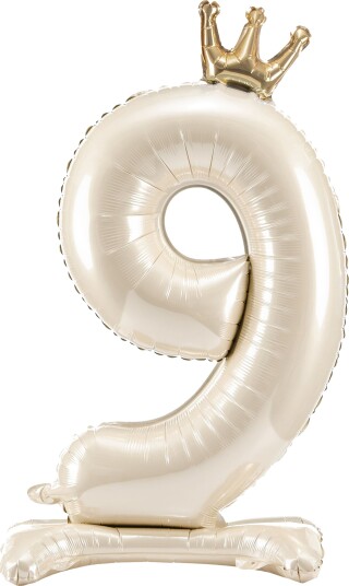Partydeco Tallballong Stående Kremhvit Tall 9 FB126S-9-079J