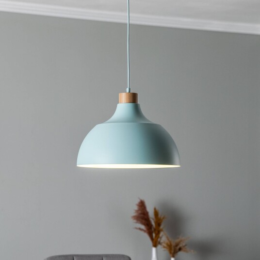 Envostar pendellampe Kaitt detaljer i tre Ø 34 cm mintfarget Envostar pendellampe Kaitt detaljer i tre Ø 34 cm mintfarget