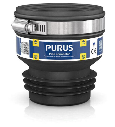 Purus 3032526 Gumminippel plug in svart Innendørsavløp