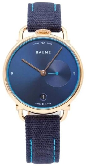 Baume & Mercier Dameklokke M0A10603 Eco Friendly Blå/Lær Ø35 mm