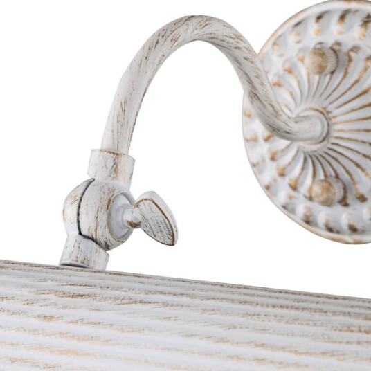 Maytoni Bildelampe Renoir i hvitt, 2 x E14 25 W Renoir, dimbar, Hvit / opal, Stue / spisestue, Metall, Antikk