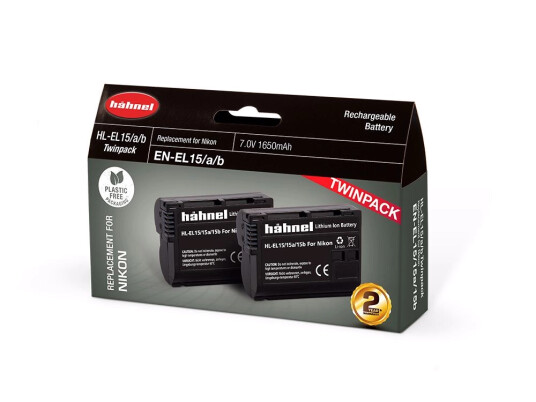 Hähnel batteripakke Nikon HL-EL15HP Twin pack Hähnel batteripakke Nikon HL-EL15HP Twin pack