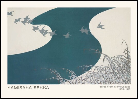 Birds from Momoyogusa Japanese minimalist nature Plakat Plakat / 21x30cm