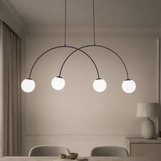 Pendellampe i glass Nova Domiluce dimbar Sort Stue / spisestue Metall Moderne Flerhodet pendellampe