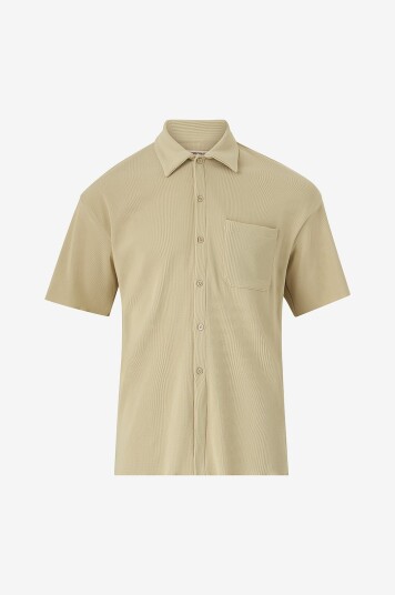 Jack & Jones Skjorte jorMykonos Plisse Resort SS Shirt Beige