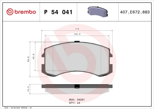 Bremseklosser BREMBO P 54 041