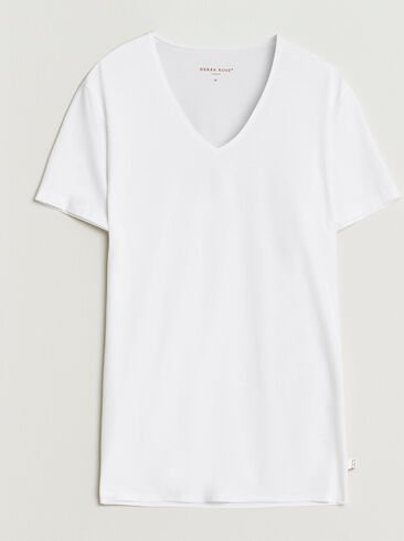 Derek Rose Pima Cotton V-Neck T-Shirt White