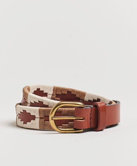 Pampeano Skinny Hand Stitched Leather Belt 2,5cm Brown