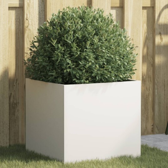 Plantekasse hvit 42x40x39 cm kaldvalset stål