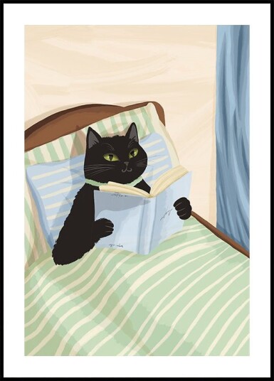 Cat Reading Print – Black Cat Wall Art Cosy Bedroom Plakat Book Lover Cat Illustration Cat in Bed Print Reading Decor Cat Book Art Plakat Plakat Cat Reading Print – Black Cat Wall Art Cosy Bedroom Plakat Book Lover Cat Illustration Cat in Bed Print Reading Decor Cat Book Art Plakat Plakat
