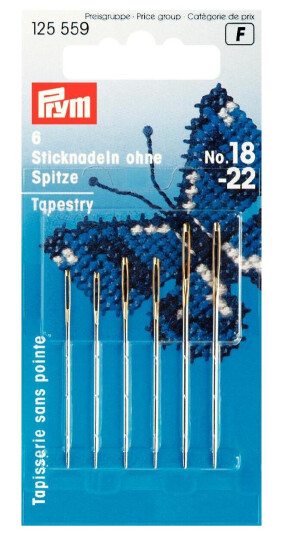 Broderinåler med rund spiss No.18-22 5 stk.