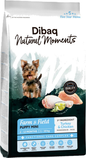 DIBAQ Natural Moments Puppy Mini Hundefôr 2 kg - Tørrfôr for hund DIBAQ Natural Moments Puppy Mini Hundefôr 2 kg - Tørrfôr for hund