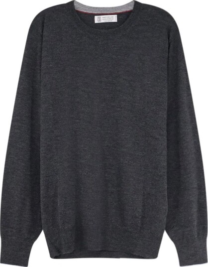 Brunello Cucinelli, Herre, Strikkevarer, Grå, L,